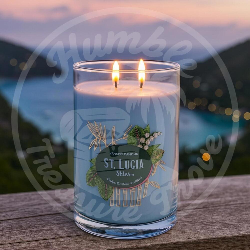 Yankee Candle St. Lucia Skies 20 oz Large Jar – Carefree Caribbean Ocean Breeze - Picture 3 of 3